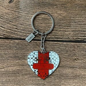 Coach Heart Keychain